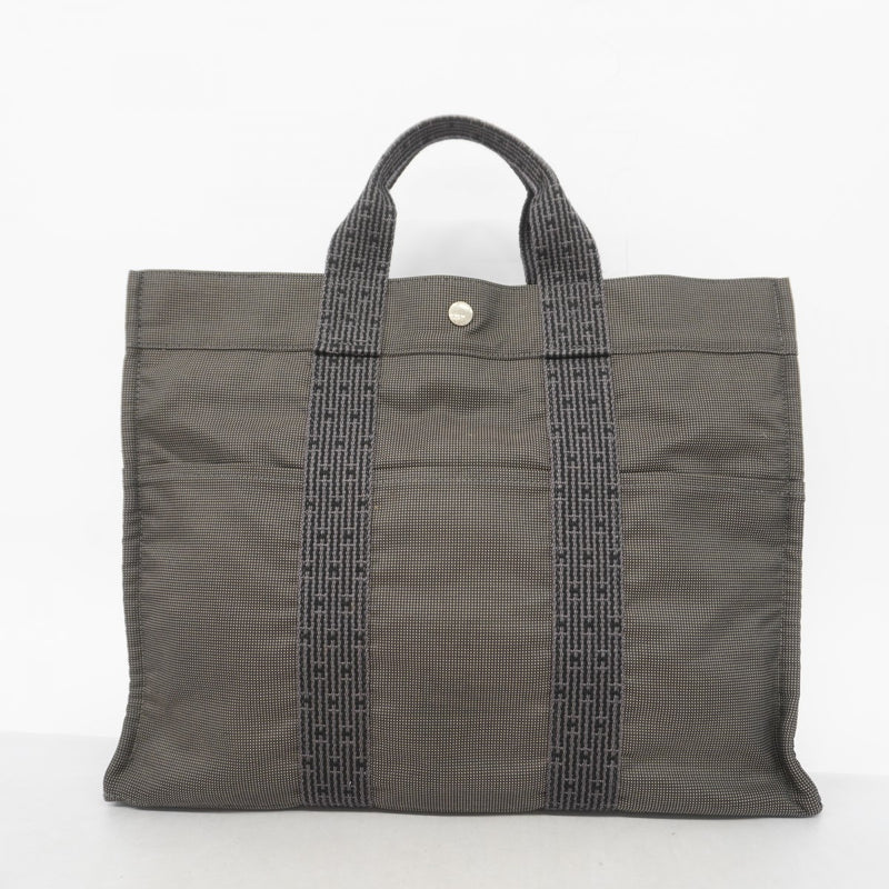 【6gd4650-k】エルメス トートバッグ エールラインMM キャンバス グレー シルバー金具【中古】レディース