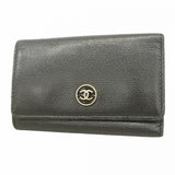 【6gd4657-k】シャネル キーケース ココボタン キャビアスキン ブラック ゴールド金具【中古】レディース