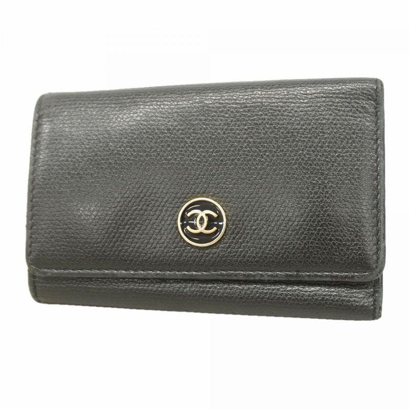【6gd4657-k】シャネル キーケース ココボタン キャビアスキン ブラック ゴールド金具【中古】レディース