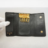 【6gd4657-k】シャネル キーケース ココボタン キャビアスキン ブラック ゴールド金具【中古】レディース