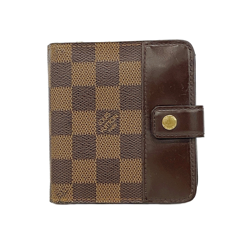 【6gd4663】ルイヴィトン 財布 ダミエ コンパクトジップ N61668 エベヌ【中古】レディース