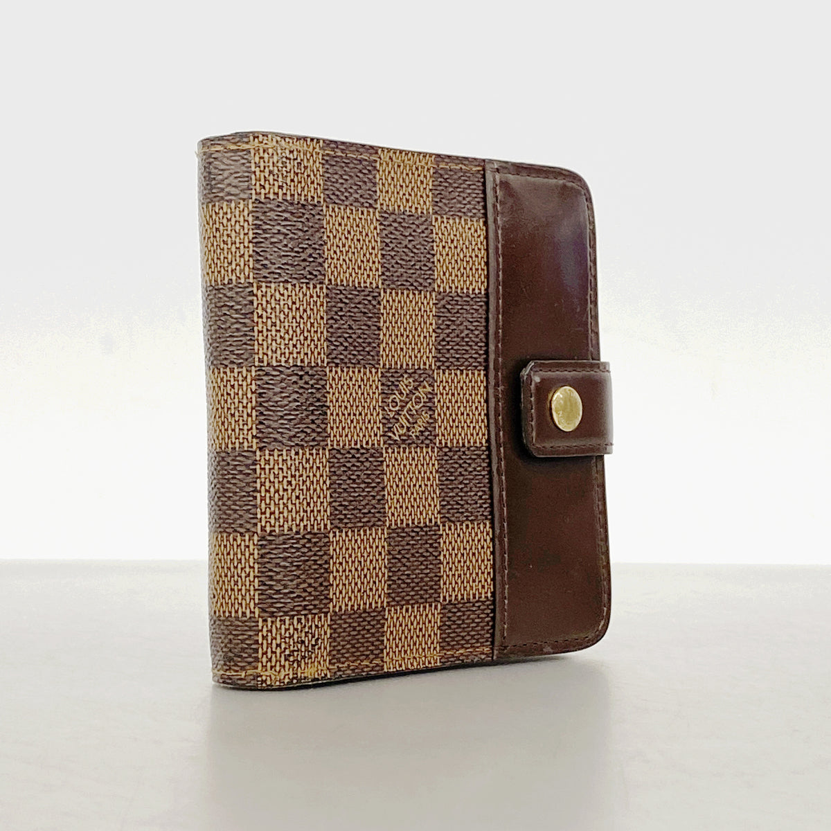 【6gd4663】ルイヴィトン 財布 ダミエ コンパクトジップ N61668 エベヌ【中古】レディース