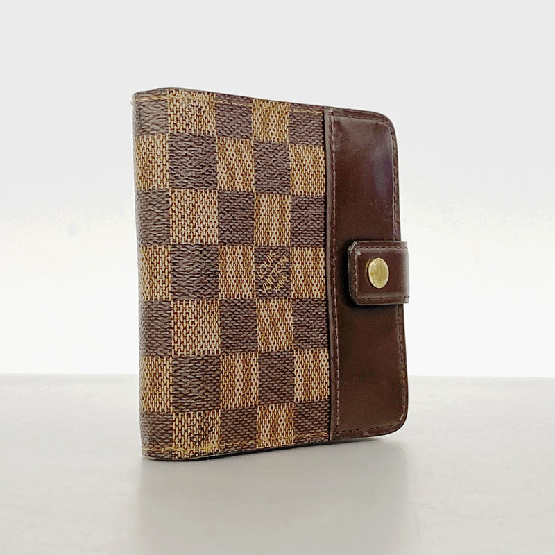 【6gd4663】ルイヴィトン 財布 ダミエ コンパクトジップ N61668 エベヌ【中古】レディース