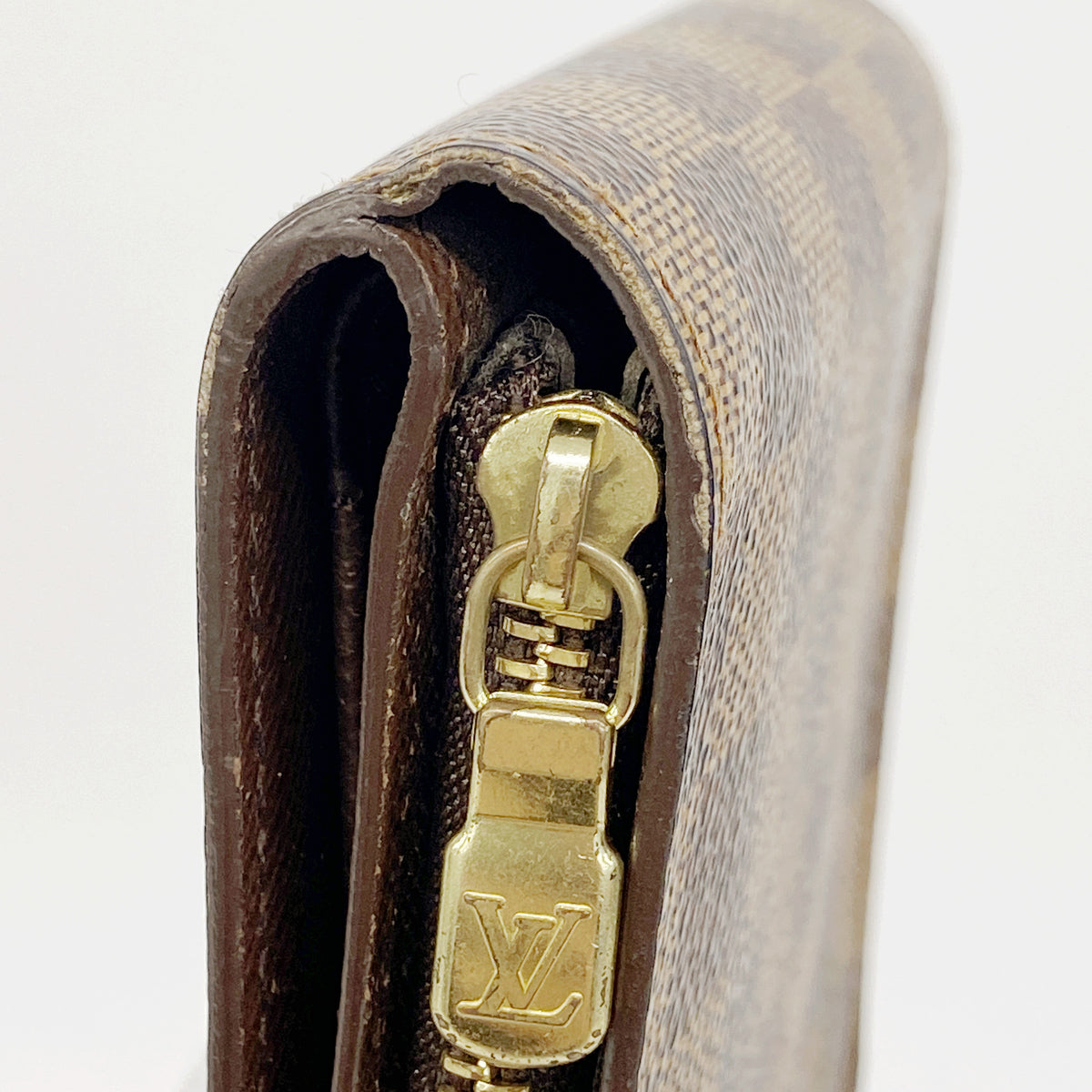 【6gd4663】ルイヴィトン 財布 ダミエ コンパクトジップ N61668 エベヌ【中古】レディース