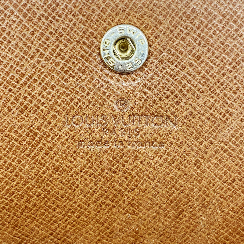 【6gd4667】ルイヴィトン 長財布 モノグラム ポシェットポルトモネクレディ M61723 ブラウン【中古】レディース
