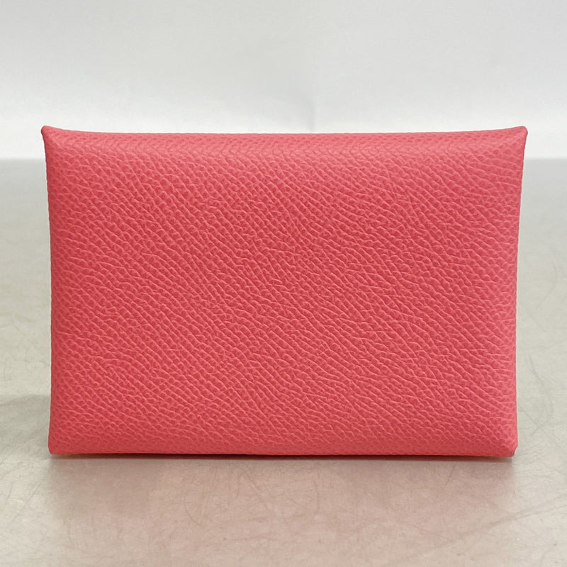 【6gd4689】エルメス コインケース カルヴィデュオ ヴォーエプソン ローズアザレ シルバー金具 K刻印【中古】レディース