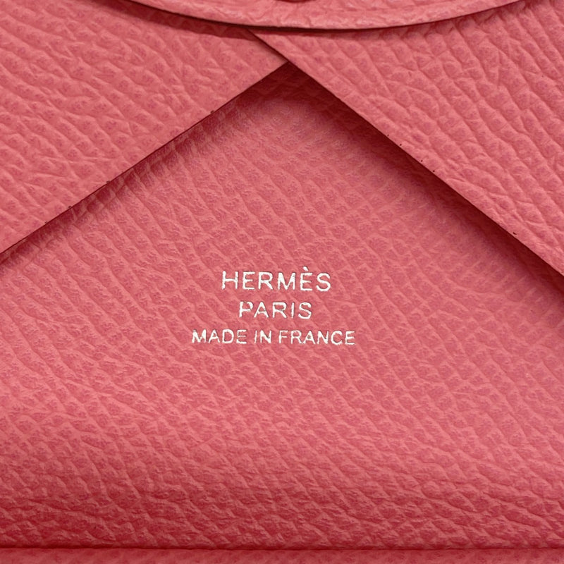 【6gd4689】エルメス コインケース カルヴィデュオ ヴォーエプソン ローズアザレ シルバー金具 K刻印【中古】レディース