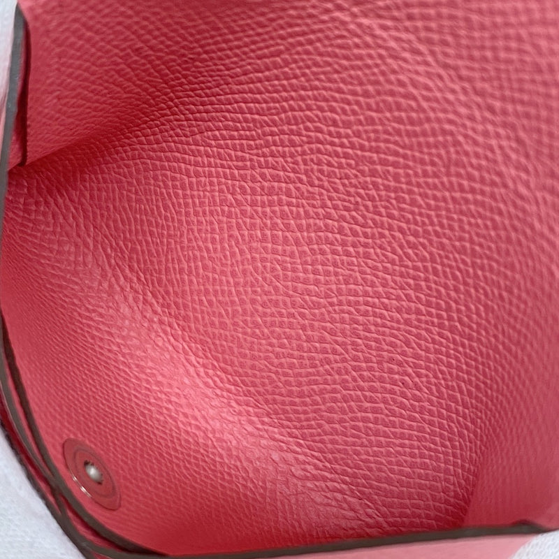 【6gd4689】エルメス コインケース カルヴィデュオ ヴォーエプソン ローズアザレ シルバー金具 K刻印【中古】レディース