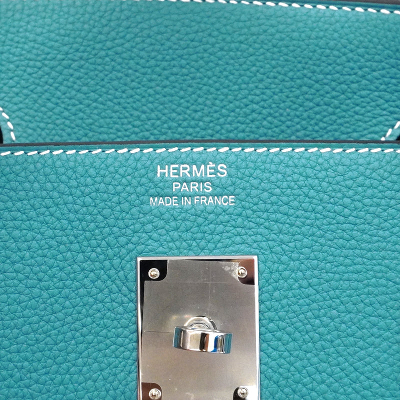 【6gd4690-g】エルメス ハンドバッグ バーキン40 トゴ ブルージーン シルバー金具 W刻印【中古】レディース
