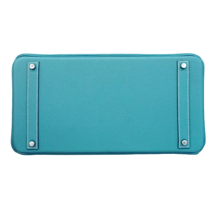 【6gd4690-g】エルメス ハンドバッグ バーキン40 トゴ ブルージーン シルバー金具 W刻印【中古】レディース