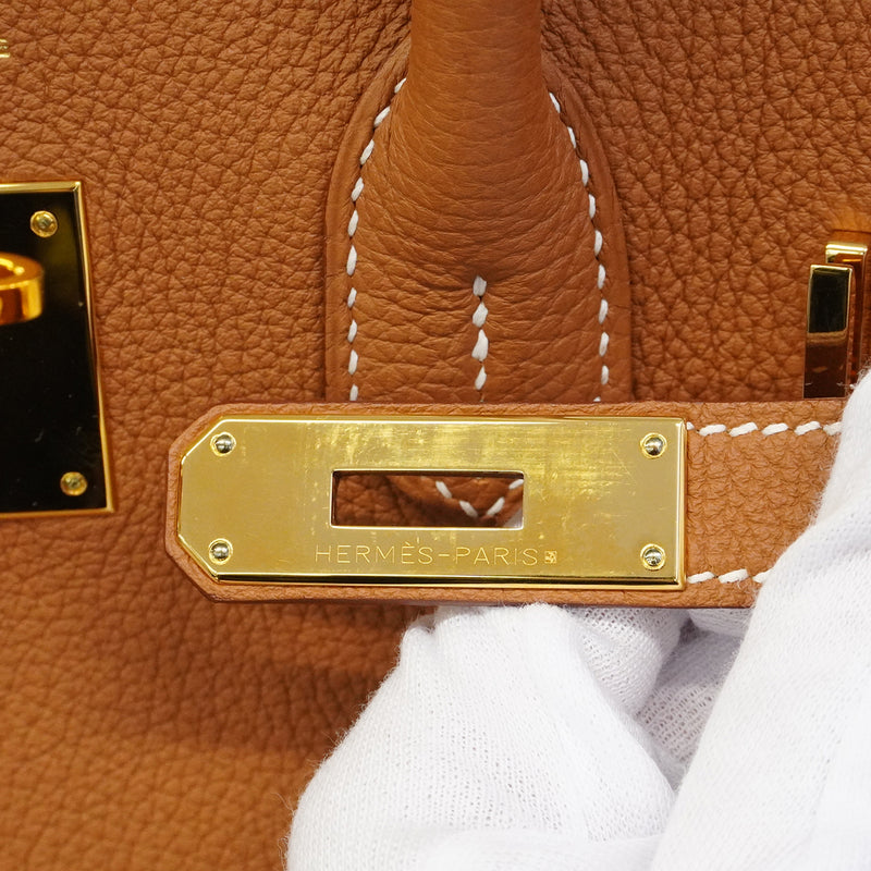 【6gd4691-g】エルメス ハンドバッグ バーキン30 トゴ ゴールド ゴールド金具 □R刻印【中古】レディース
