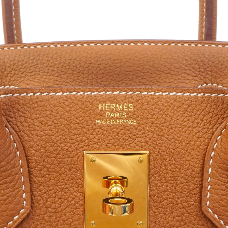 【6gd4691-g】エルメス ハンドバッグ バーキン30 トゴ ゴールド ゴールド金具 □R刻印【中古】レディース