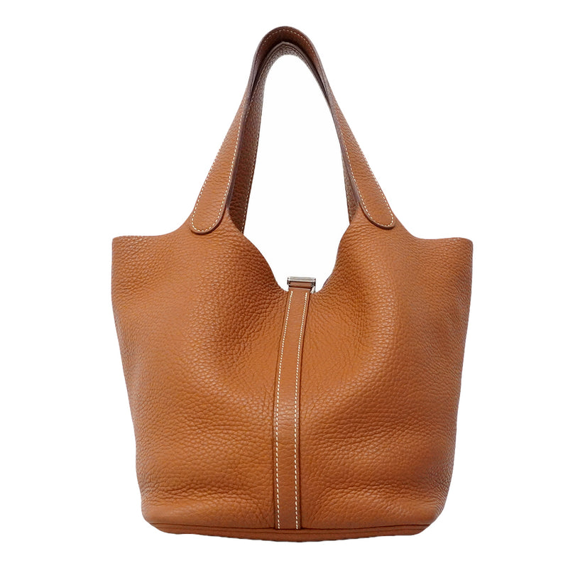 【6gd4698】エルメス ハンドバッグ ピコタンロックMM トリヨンクレマンス ゴールド シルバー金具 A刻印【中古】レディース