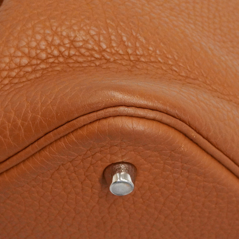 【6gd4698】エルメス ハンドバッグ ピコタンロックMM トリヨンクレマンス ゴールド シルバー金具 A刻印【中古】レディース