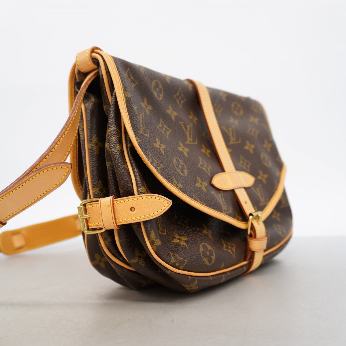 【6gd4705】ルイヴィトン ショルダーバッグ モノグラム ソミュール30 M42256 ブラウン【中古】レディース