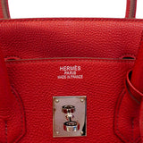 【6gd4710】エルメス ハンドバッグ バーキン35 トゴ ルージュカザック シルバー金具 □M刻印【中古】レディース