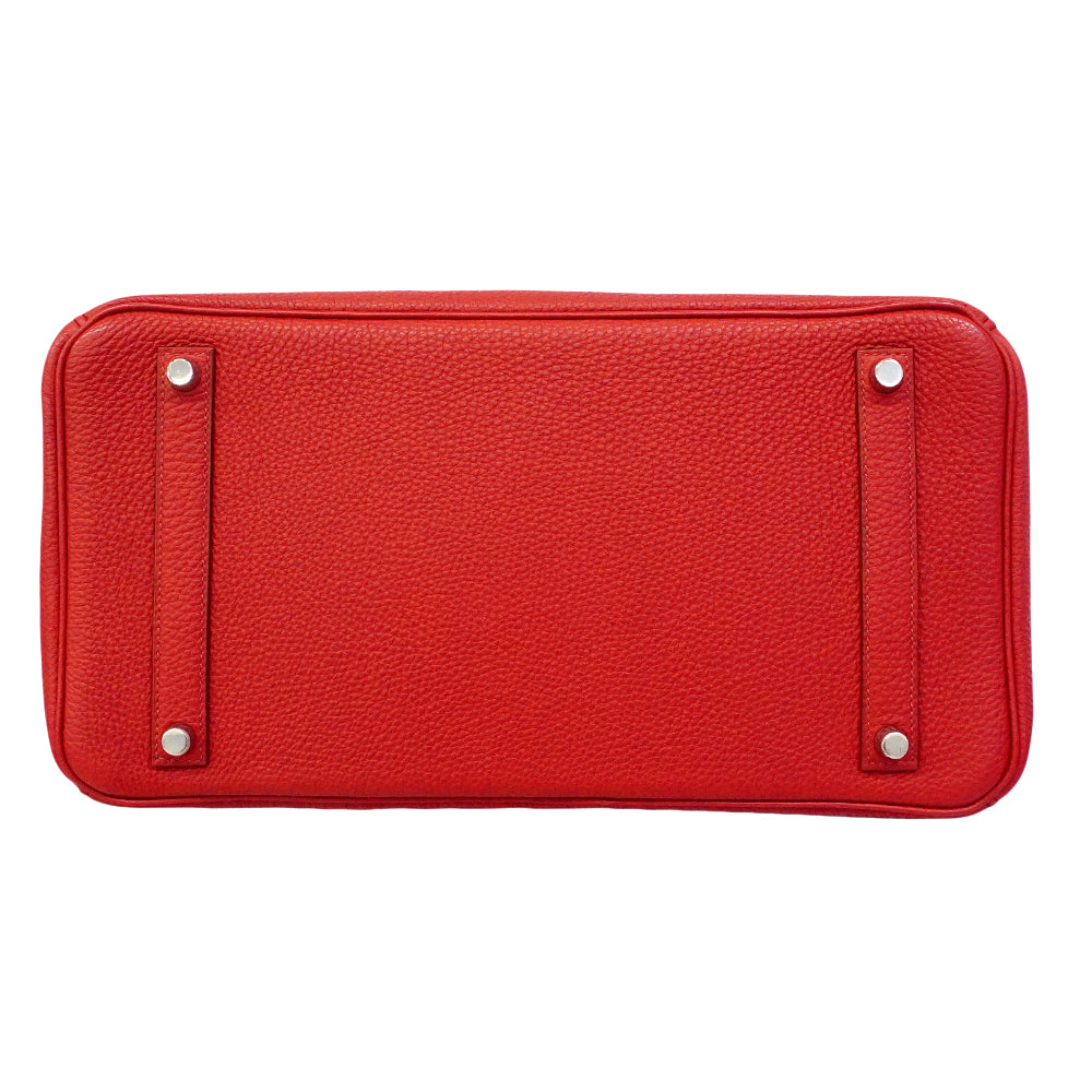 【6gd4710】エルメス ハンドバッグ バーキン35 トゴ ルージュカザック シルバー金具 □M刻印【中古】レディース