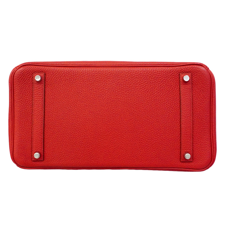 【6gd4710】エルメス ハンドバッグ バーキン35 トゴ ルージュカザック シルバー金具 □M刻印【中古】レディース