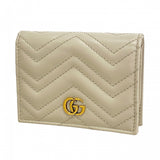 【6gd4714-k】グッチ 財布 GGマーモント 466492 レザー グレー ゴールド金具【中古】レディース