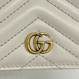 【6gd4714-k】グッチ 財布 GGマーモント 466492 レザー グレー ゴールド金具【中古】レディース