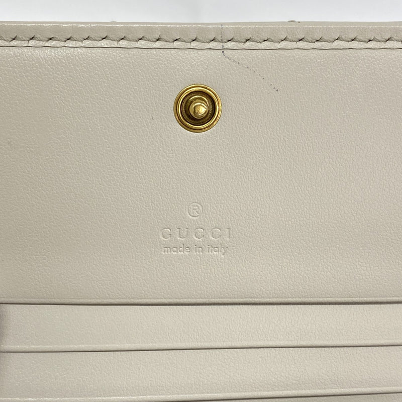 【6gd4714-k】グッチ 財布 GGマーモント 466492 レザー グレー ゴールド金具【中古】レディース
