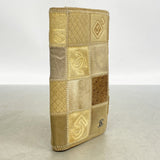 【6gd4717-k】シャネル 長財布 アイコン レザー オーストリッチ ブラウン シルバー金具【中古】レディース