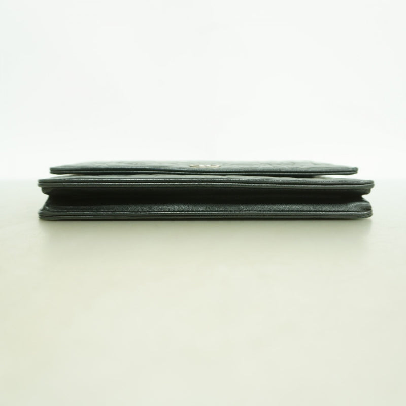 【6gd4731-k】シャネル ショルダーバッグ カメリア チェーンショルダー ラムスキン ブラック シルバー金具【中古】レディース