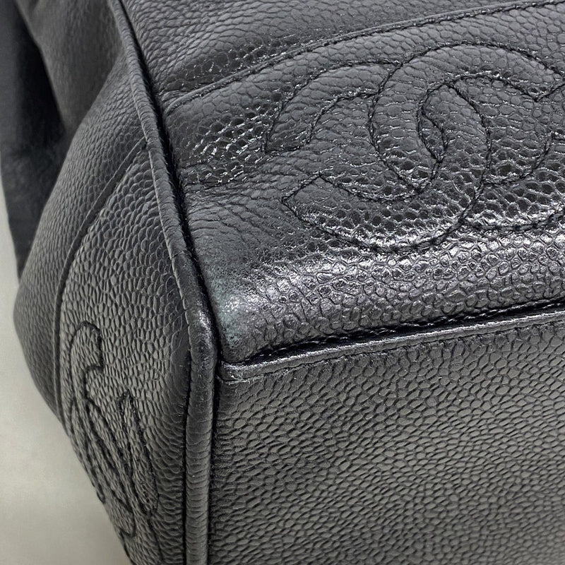 【6gd4735-k】シャネル ショルダーバッグ トリプルココ キャビアスキン ブラック ゴールド金具【中古】レディース