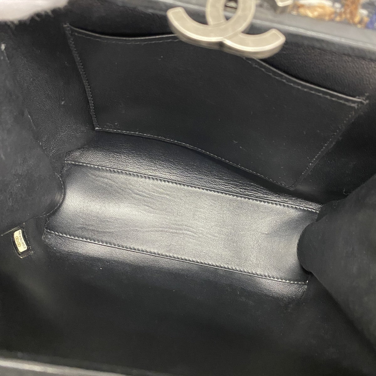 【6gd4736-k】シャネル ショルダーバッグ チェーンショルダー ツイード ブラック ブラウン シルバー金具【中古】レディース