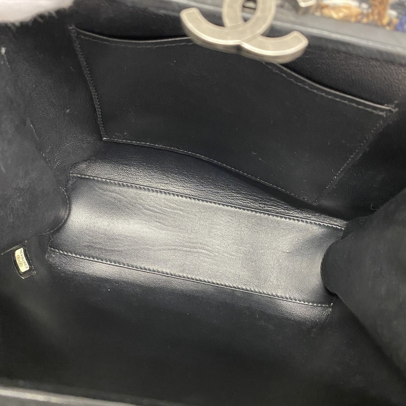 【6gd4736-k】シャネル ショルダーバッグ チェーンショルダー ツイード ブラック ブラウン シルバー金具【中古】レディース