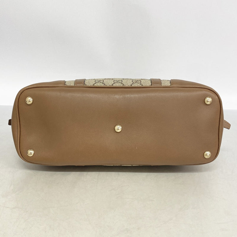【6gd4737-k】グッチ ハンドバッグ GGスプリーム 309617 PVC ブラウン ゴールド金具 2wayバッグ【中古】レディース