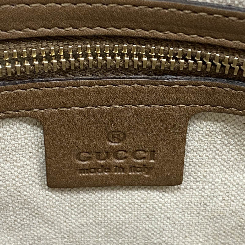 【6gd4737-k】グッチ ハンドバッグ GGスプリーム 309617 PVC ブラウン ゴールド金具 2wayバッグ【中古】レディース