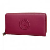 【6gd4739-k】グッチ 長財布 ソーホー 268500 レザー ボルドー シルバー金具【中古】レディース