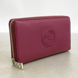 【6gd4739-k】グッチ 長財布 ソーホー 268500 レザー ボルドー シルバー金具【中古】レディース