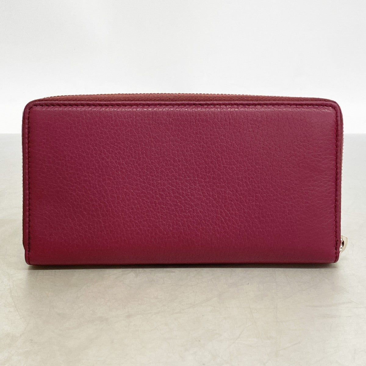 【6gd4739-k】グッチ 長財布 ソーホー 268500 レザー ボルドー シルバー金具【中古】レディース