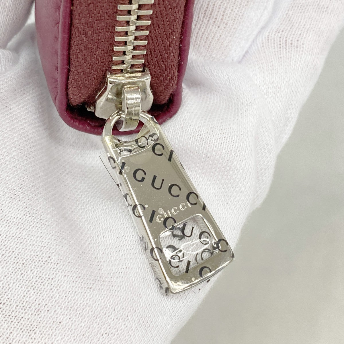【6gd4739-k】グッチ 長財布 ソーホー 268500 レザー ボルドー シルバー金具【中古】レディース
