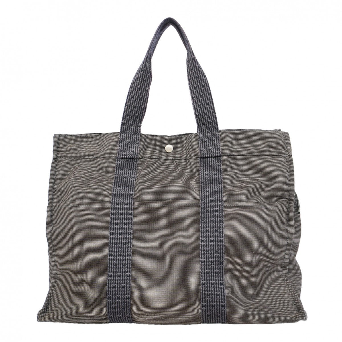 【6gd4743-k】エルメス トートバッグ エールラインGM キャンバス グレー シルバー金具【中古】メンズ レディース ユニセックス