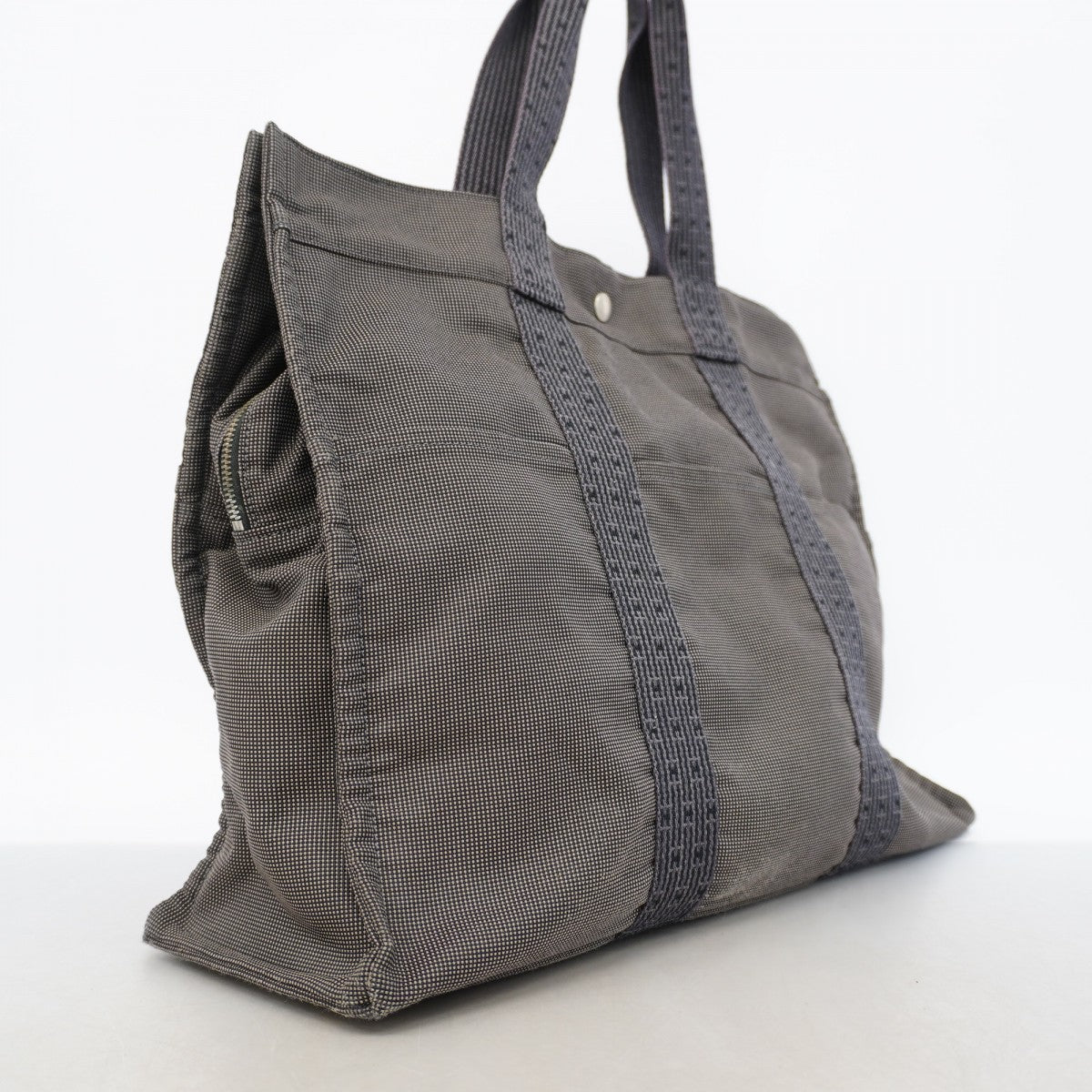 【6gd4743-k】エルメス トートバッグ エールラインGM キャンバス グレー シルバー金具【中古】メンズ レディース ユニセックス