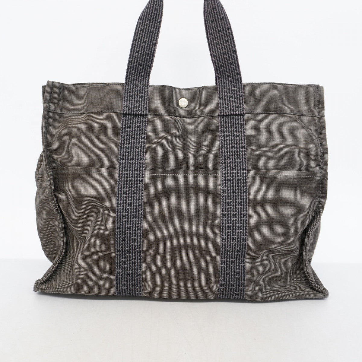 【6gd4743-k】エルメス トートバッグ エールラインGM キャンバス グレー シルバー金具【中古】メンズ レディース ユニセックス