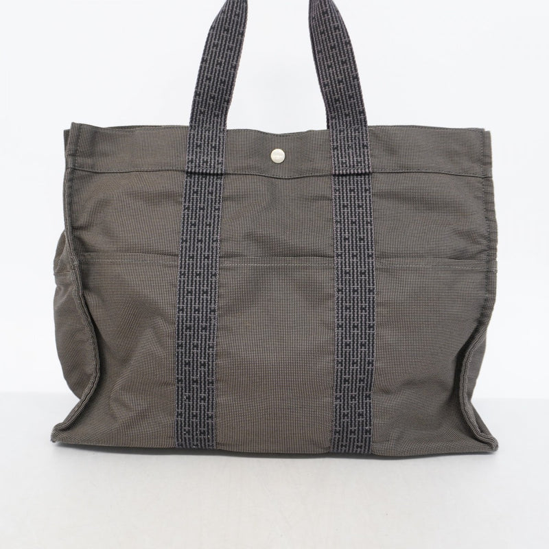【6gd4743-k】エルメス トートバッグ エールラインGM キャンバス グレー シルバー金具【中古】メンズ レディース ユニセックス