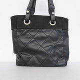 【6gd4745-k】シャネル トートバッグ パリビアリッツ キャンバス ブラック シルバー金具【中古】レディース