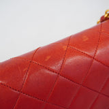 【6gd4746-k】シャネル ショルダーバッグ マトラッセ Wフラップ Wチェーン ラムスキン レッド ゴールド金具【中古】レディース