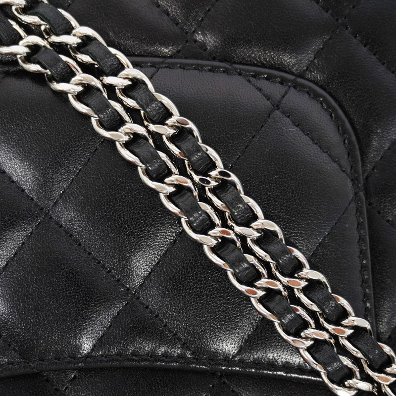 【6gd4747-k】シャネル ショルダーウォレット マトラッセ チェーンショルダー ラムスキン ブラック シルバー金具【中古】レディース