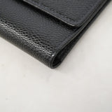 【6gd4748-k】シャネル 三つ折り財布 キャビアスキン ブラック ゴールド金具【中古】レディース