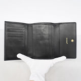 【6gd4748-k】シャネル 三つ折り財布 キャビアスキン ブラック ゴールド金具【中古】レディース