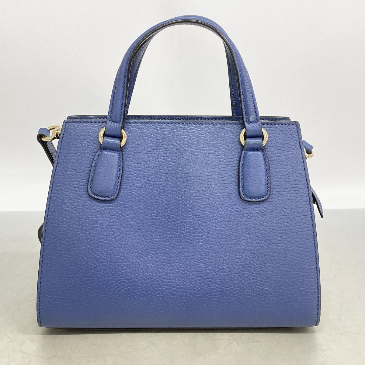 【6gd4753-k】グッチ ハンドバッグ ソーホー 607722 レザー ブルー ゴールド金具 2wayバッグ【中古】レディース