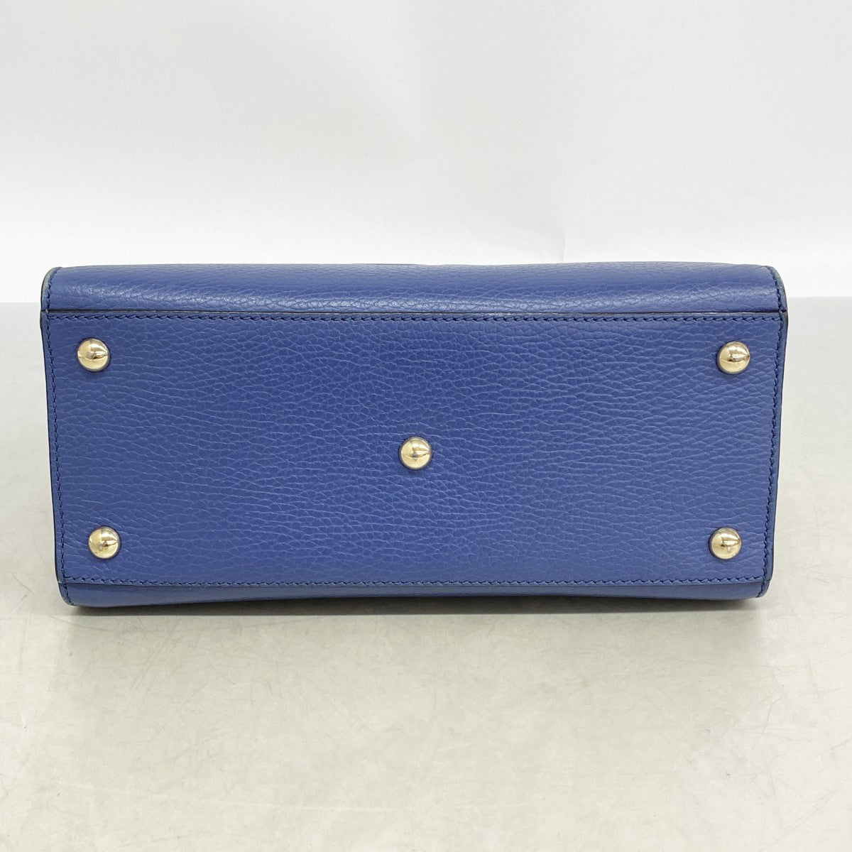 【6gd4753-k】グッチ ハンドバッグ ソーホー 607722 レザー ブルー ゴールド金具 2wayバッグ【中古】レディース