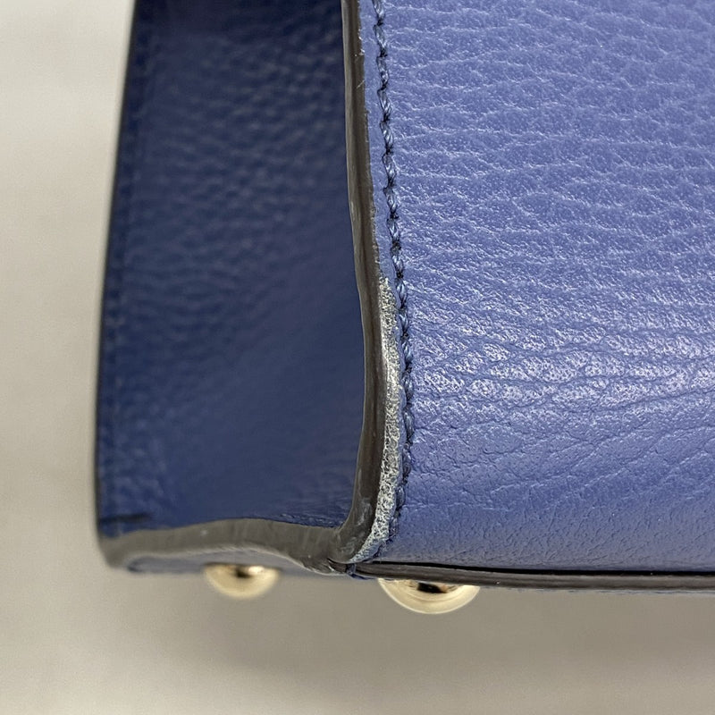 【6gd4753-k】グッチ ハンドバッグ ソーホー 607722 レザー ブルー ゴールド金具 2wayバッグ【中古】レディース