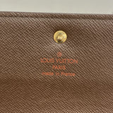 【6gd4758-k】ルイヴィトン 三つ折り財布 ダミエ ポルトトレゾールエテュイパピエ N61202 エベヌ【中古】レディース