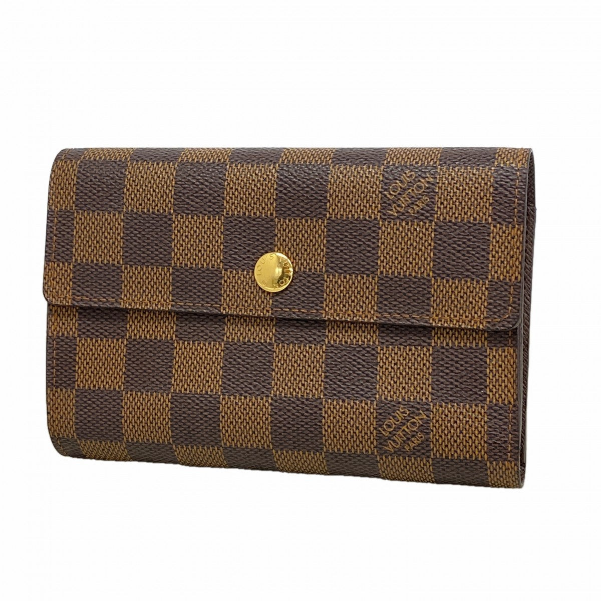 【6gd4759-k】ルイヴィトン 三つ折り財布 ダミエ ポルトフォイユアレクサンドラ N63067 エベヌ【中古】レディース
